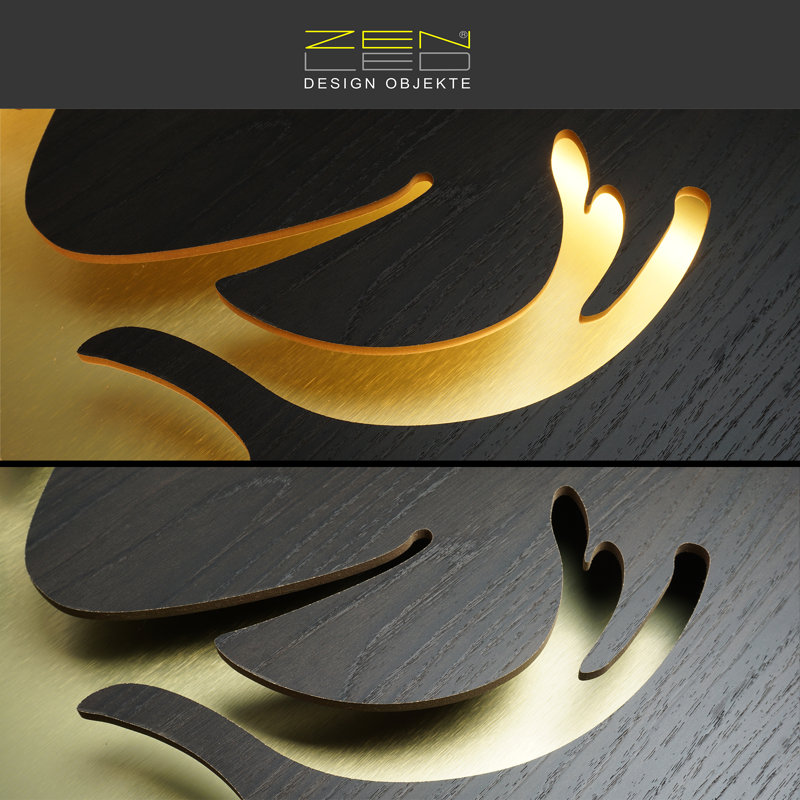 MA01 Rustic Wall Decor, Walnut Black/Gold