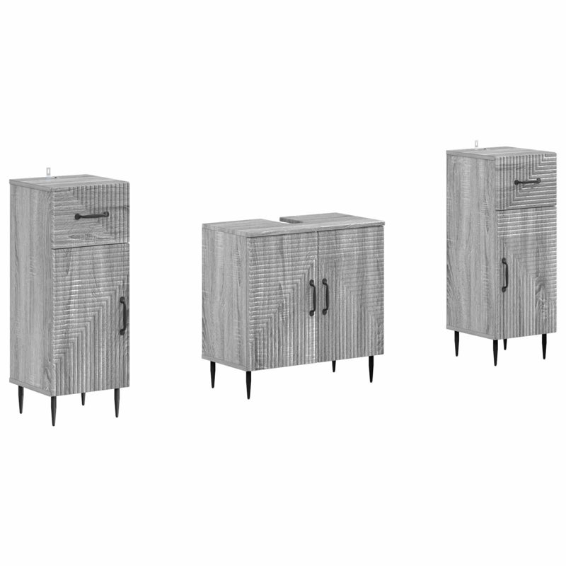 Bathroom Storage Furniture Set, Grey Sonoma