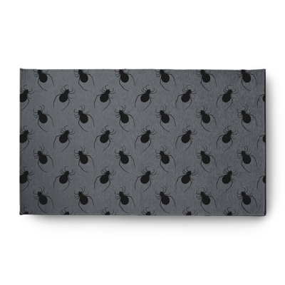 Tapis rectangulaire gris en acier tissé à la machine Daynesha