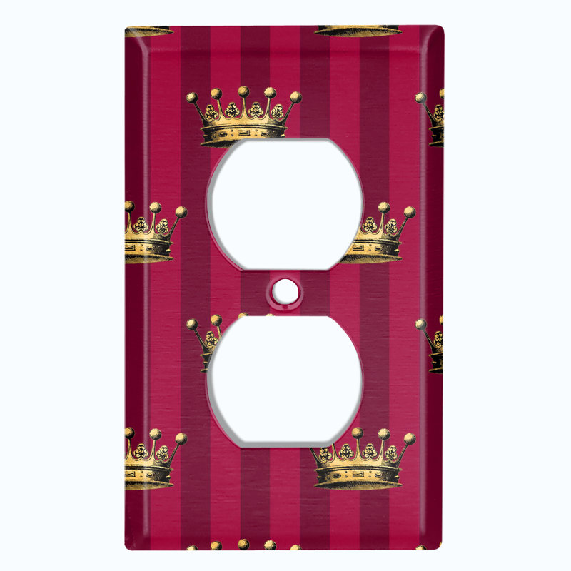 Plaque murale d'interrupteur à bascule Damask King Crown