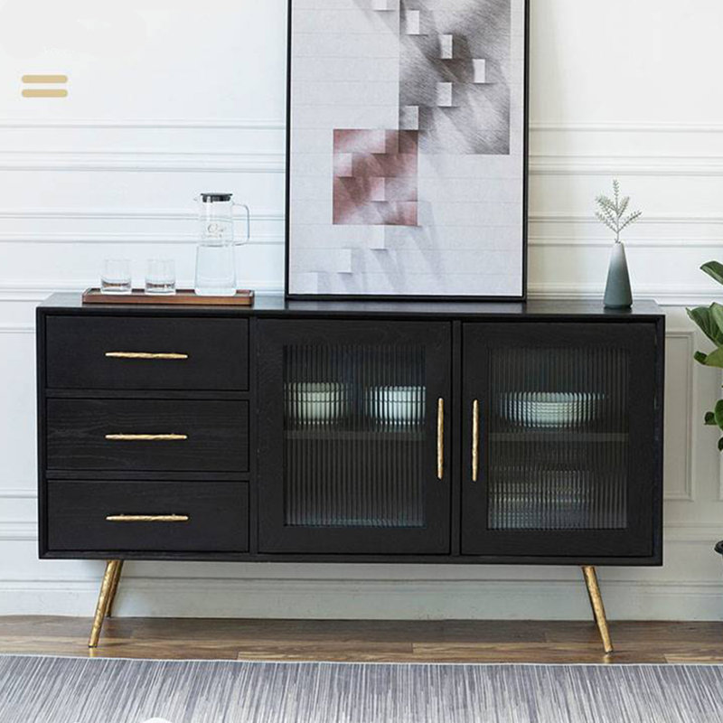 All solid wood simple light luxury retro locker