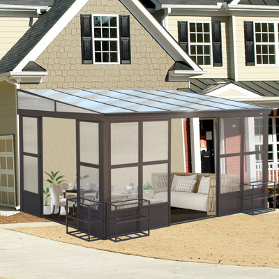 Aluminum Patio Gazebo Wall-Mounted Solarium