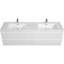 Meuble-lavabo sophistiqué et pratique avec rangement supérieur et lavabo élégant-139289726