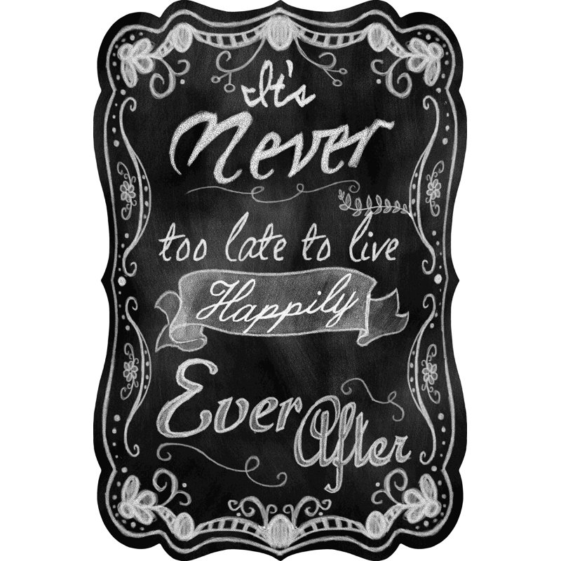 «Never Late Happy Happy 2», art textuel sur toile tendue, H 36 po x l 24 po