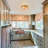 2-light Gold Glass Drum Flush Mount