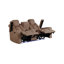 Ensemble 3 pièces: canapé inclinable électrique avec table rabattable, causeuse console et fauteuil inclinable coulissant, brun clair-400724613