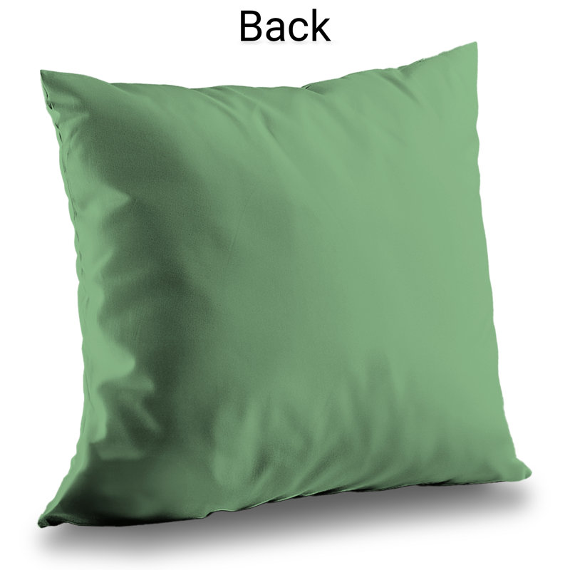 Green Circles - Abstract Poly Twill Throw Pillow – Poly Twill Throw Pillow with Insert, Double-Sided Print