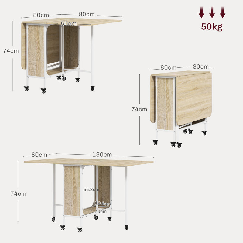 Bridgit Rectangular Dining Table, Natural Wood/White