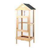 Drouin 160cm Wood Pointed Top Birdhouse & Aviary Bird Cage with Perch