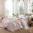 MooMee Striped Duvet Cover Set 100% Washed Cotton Linen Like Textured-117586340-114985966