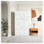 Armoire pliante portative blanche, armoire de rangement en plastique ABS avec portes