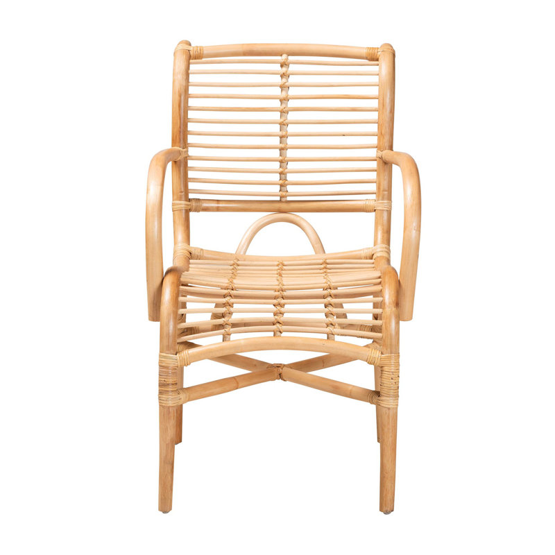 Modern Bohemian Natural Rattan Lounge Chair