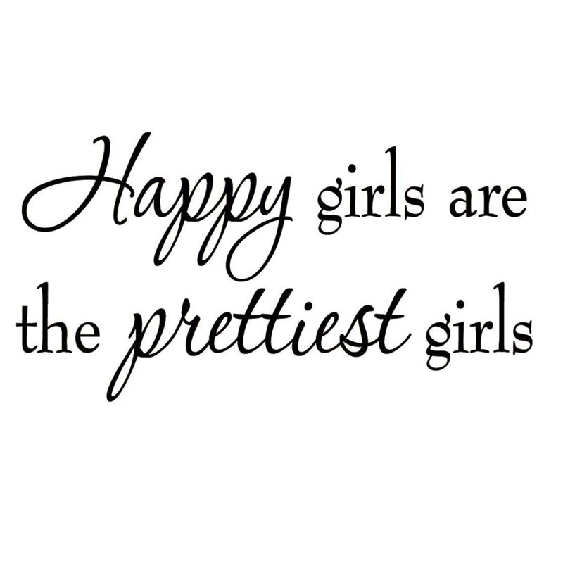 Adhésif décoratif « happy filles is the prettiest filles art » Crendon, H 10,5 po x l 20 po x P 0,01 po