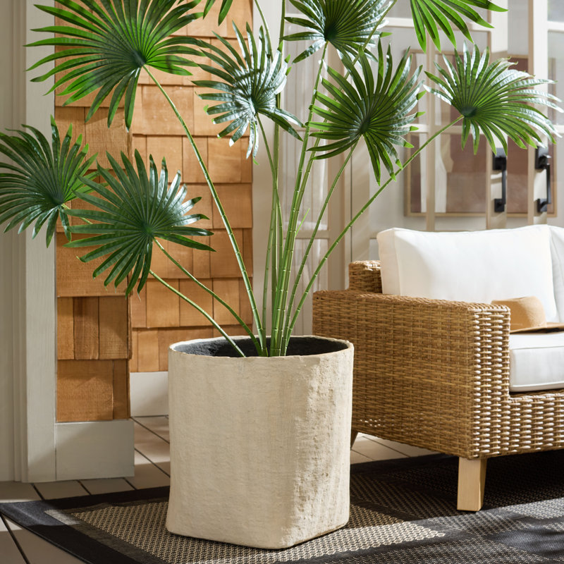 Cana Large Square Planter Pot, Beige