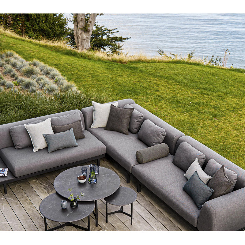 Space 2-Seater Modular Patio Sofa with Side Cushion