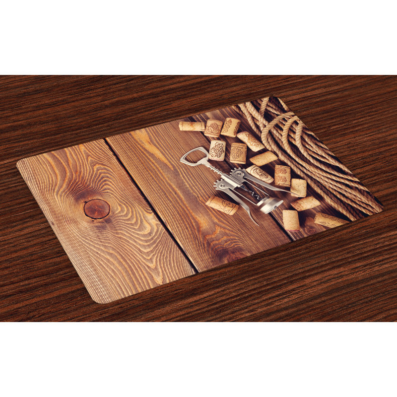 Ashvina Winery Wooden Table Wine Corks Placemat