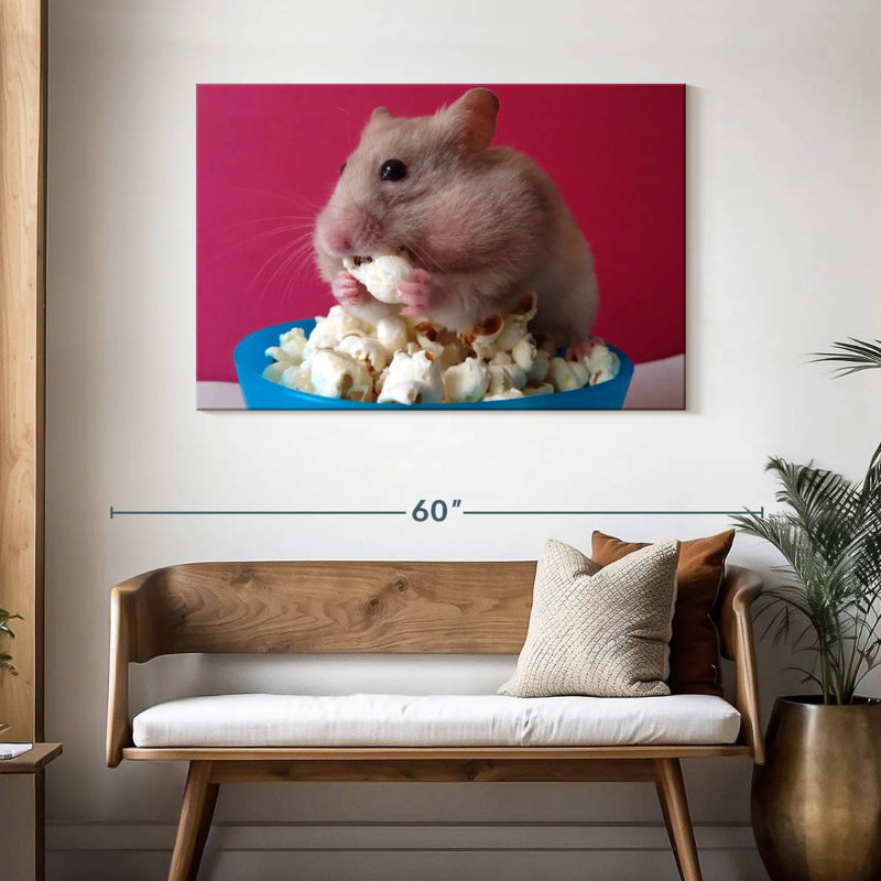 Ketti Hamster Eating Popcorn, 30" H x 45" W