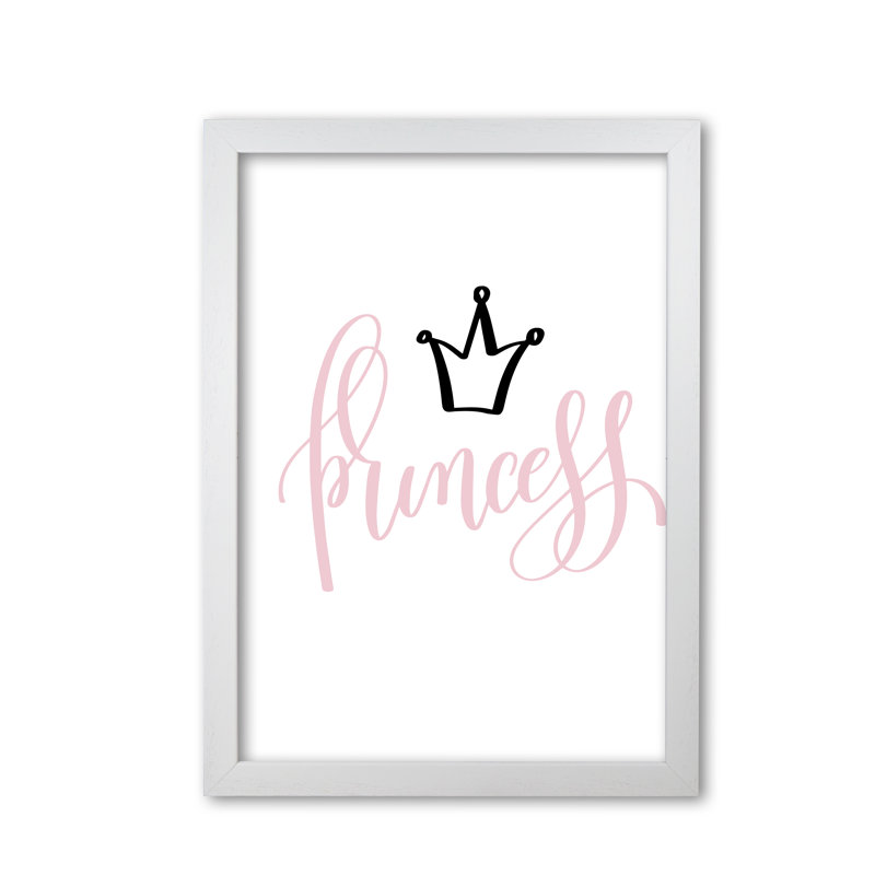 Princess - Print, White Grain Frame, 60 cm H x 42 cm W x 5 cm D