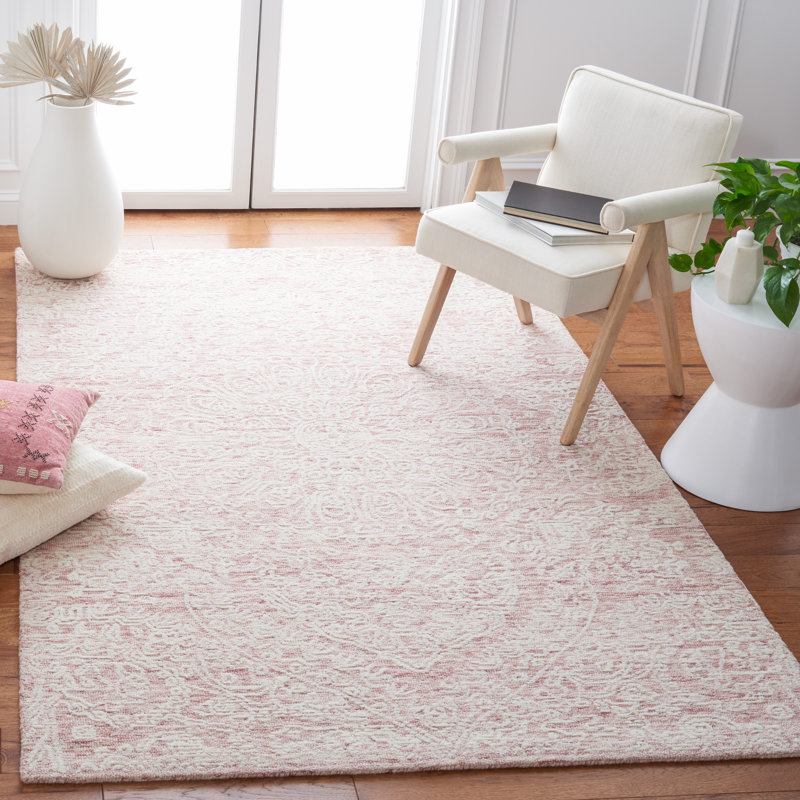 Humansville Hand Tufted Indian Wool And Cotton With Latex Solid Color Rug, Rectangle 6' x 9'