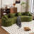 Full Compression Sponge Sofa Curved Modular Sectional Sleeper Couch, High-Density Chenille 800 lbs-1355675457