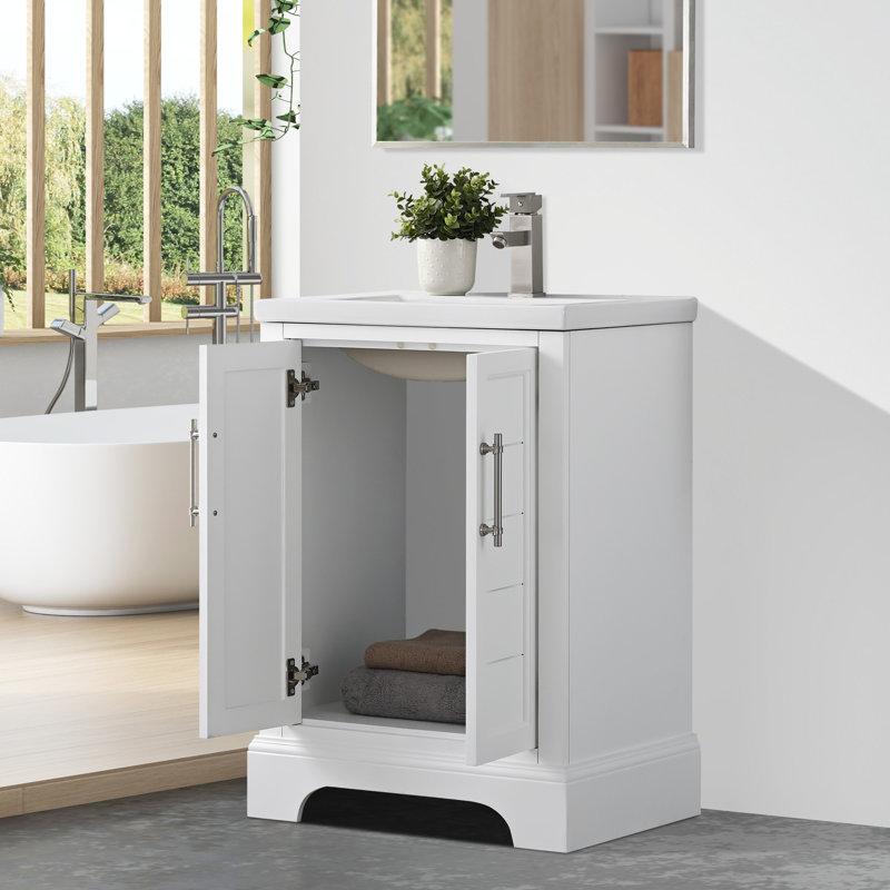  Ensemble de meuble-lavabo simple 24 po 24 po, Blanc