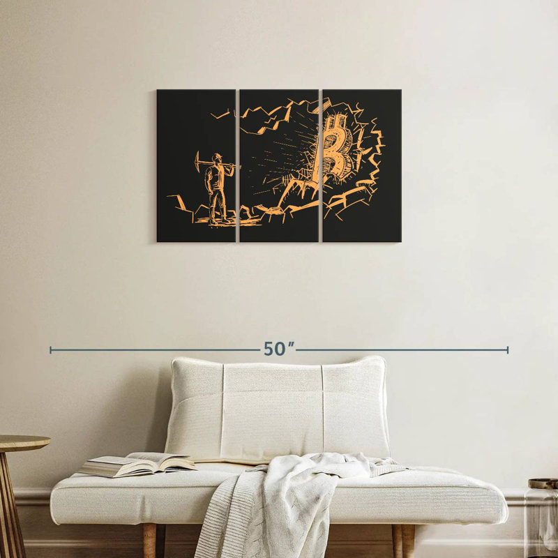 Bitcoin Mining, 20" H x 33" W