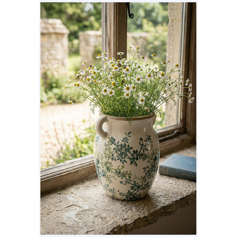 Vase 9,6 "H 9,6" Floral
