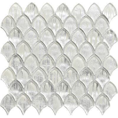 Majeste 10.8 In. X 11.3 In. Glossy Blue Glass Mosaic Wall And Floor Tile (8.48 Sq. Ft./Case) (10-Pack)