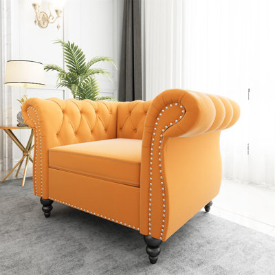 Engelgard Velvet Chesterfield Chair