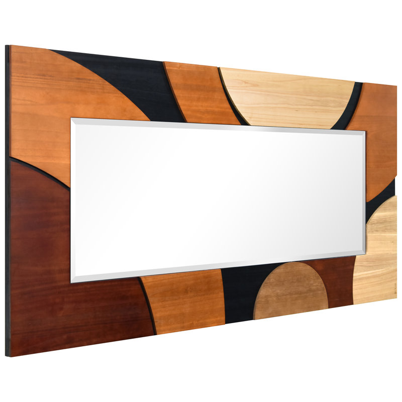 Miroir incliné en bois de paulownia massif fabriqué à la main «Curved Elegance» taille 80 po x 40 po