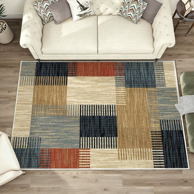 Tapis intérieur / extérieur en flanelle, tapis antidérapant doux pour patio de chambre à coucher