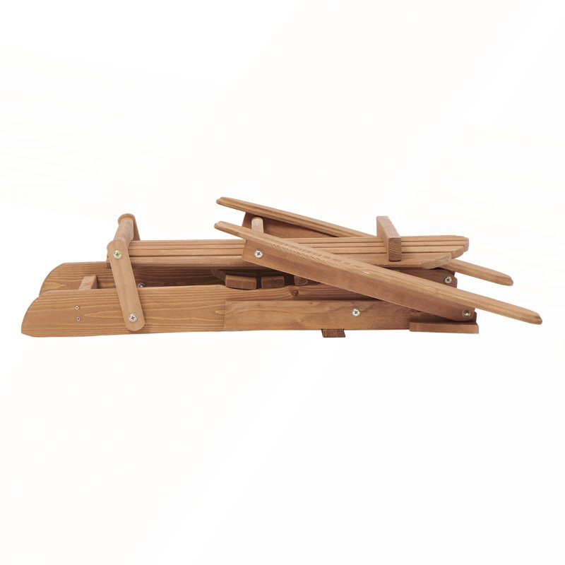 Outdoor Wooden Folding Adirondack Chair Set of 2 with Pre-Assembled BackRest for Garden, Patio, and Poolside Relaxation