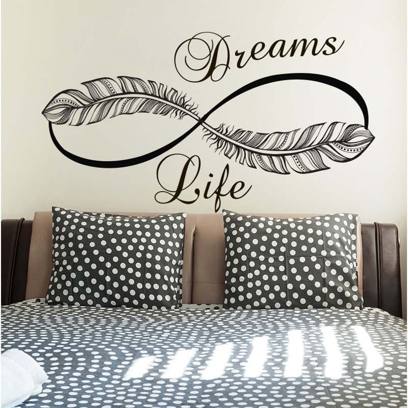 Décalcomanie murale « infinity life rêves » Donnie, Noir
