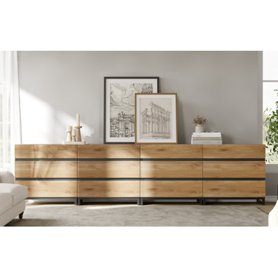 Dresser For Bedroom, Closet Organizers And Storage With 12 Drawers, Chest Of Drawers With Metal Base, Wooden Modern Dresser For Living Room, Hallway, Entryway