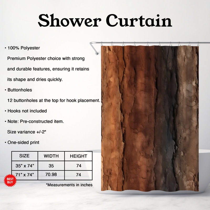 Lisseth Abstract Shower Curtain, 74"H x 71"W