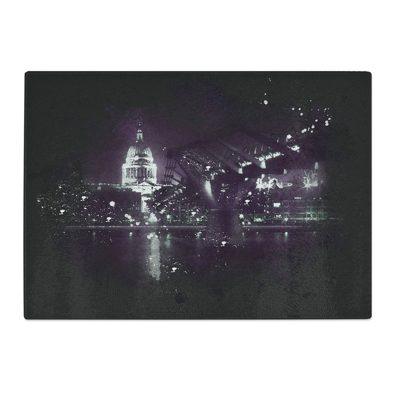 Tempered Glass St Pauls Cathedral in London Chopping Board, 20 cm x 28.5 cm