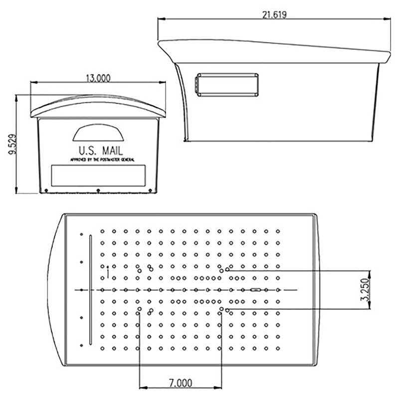 Mailsafe Locking Post Mount Mailbox