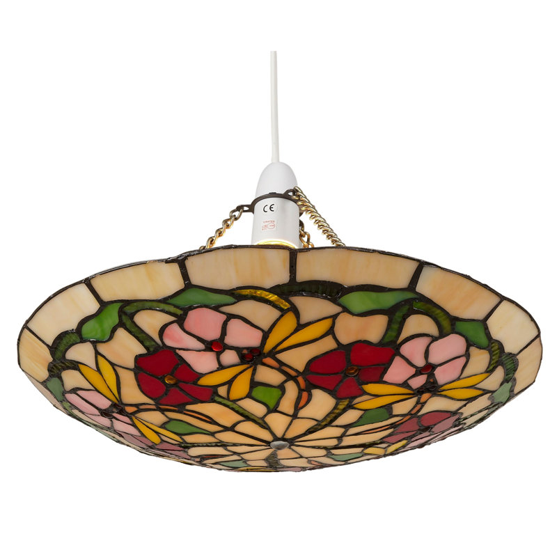 Stony Creek 12cm H Glass Bowl Pendant Shade ( Screw On ), Red/Purple