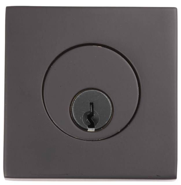 Verrou à cylindre simple emtek 8469us19 carrée pour une porte de 1-3/8-2-1/8 po fini noir plat