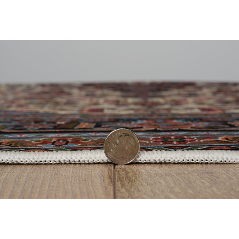 Breedlove Traditional Machine Woven Flatweave Blue and Navy Area Rug with Non Skid Backing, Rectangle 2'2'' x 3'2''