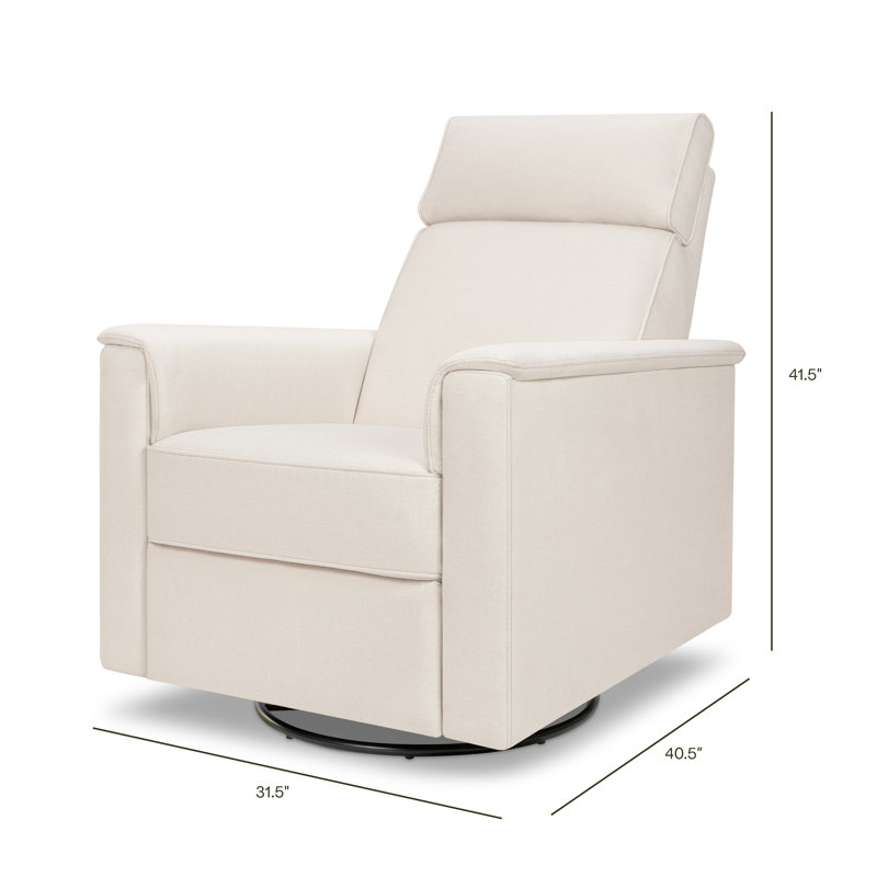 Willa Deluxe Power Recliner and Swivel Glider with Heat and Massage, Performance Cream Eco-Weave