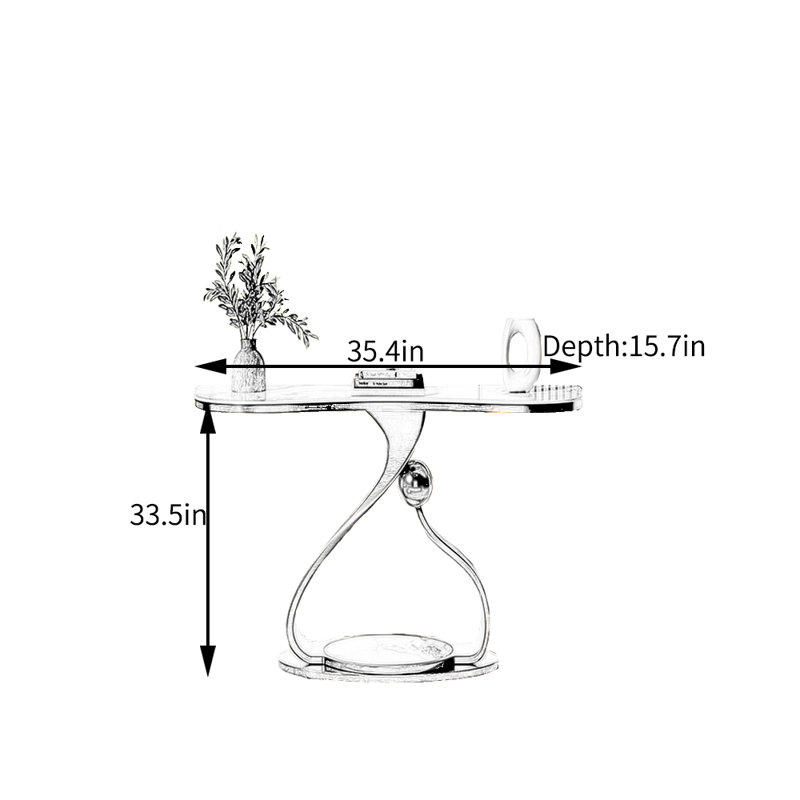 Luxury Style  Entryway Conso le, 33.5" H x 35.4" W x 15.7" D