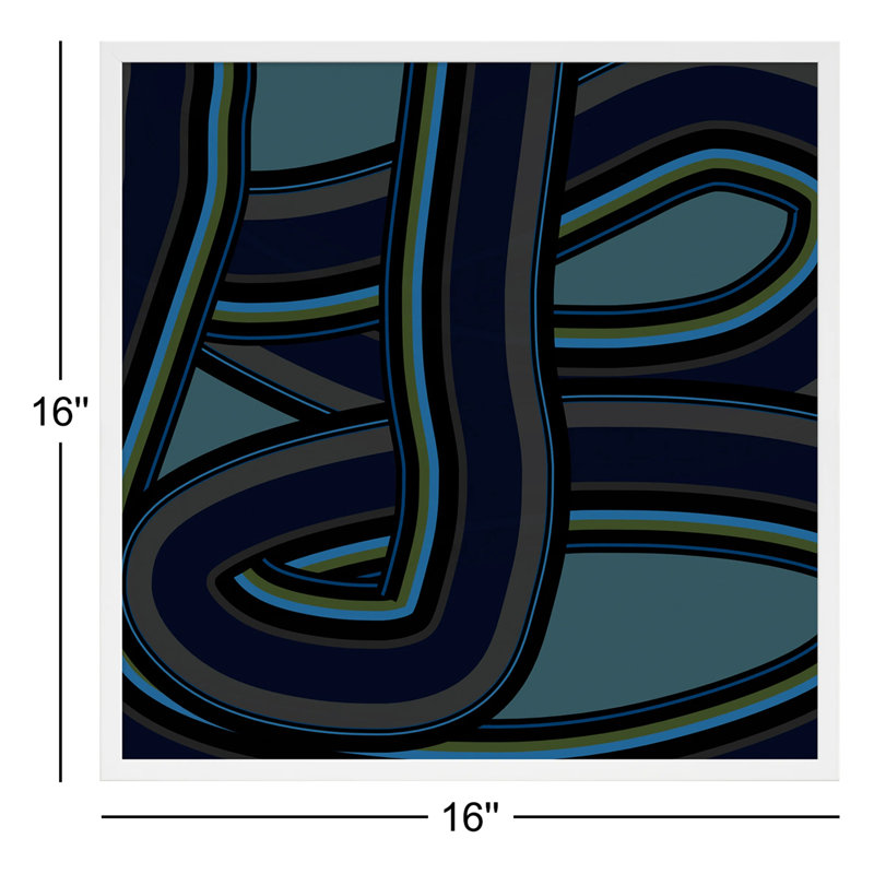 Stone Blue Twist Print by Jacques Pilon, 16" H x 16" W x 1.25" D, White