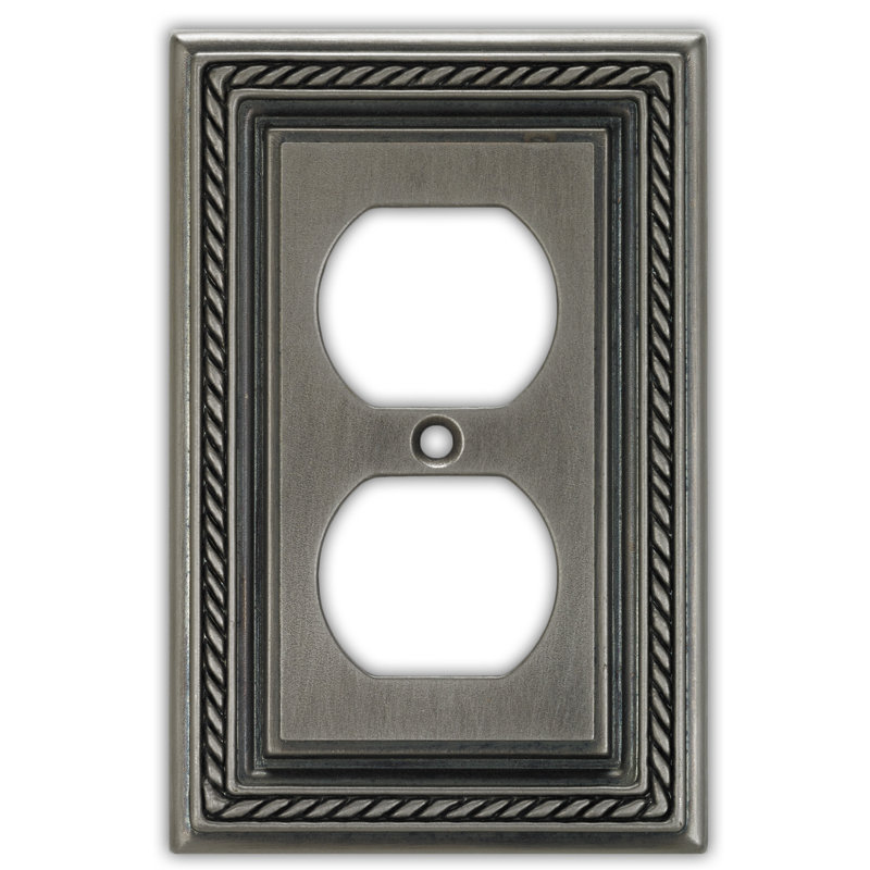 Nautica 2-Gang Duplex Outlet Wall Plate, Silver