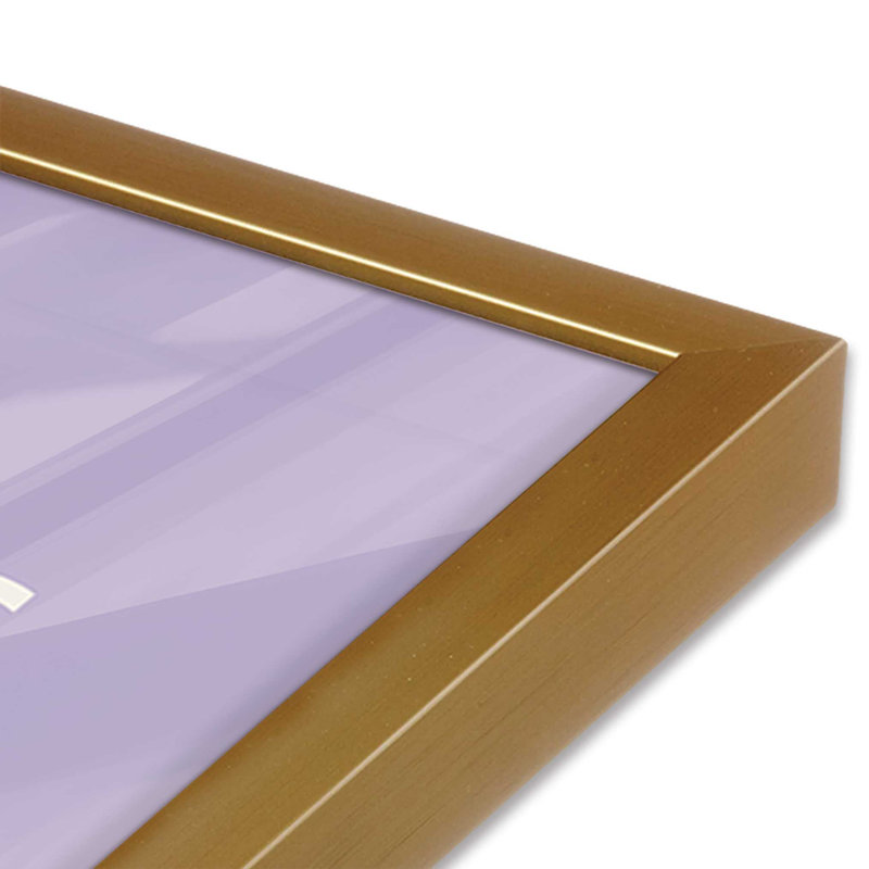 Purple Retro Bauhaus Poster II Print, 11.25" H x 9.25" W x 1.25" D, Polished Gold