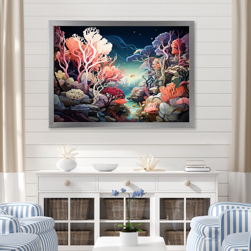 Coral World Expression I sur impression sur toile, H 30 po x l 40 po x P 1,5 po, Cadre photo argenté