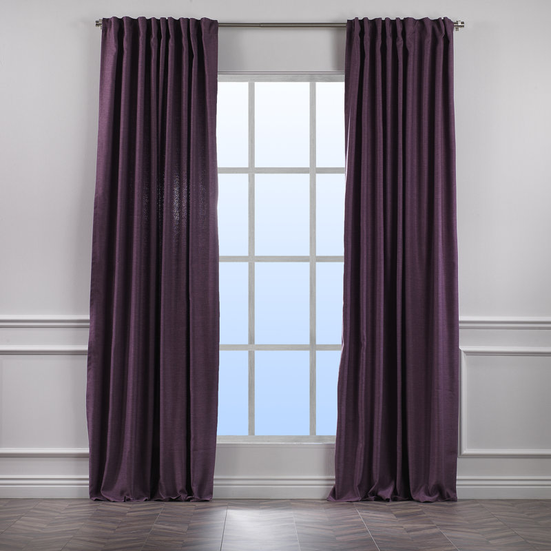 Decorative Room Darkening Curtain Panels, Purple, 52'' W x 120'' L