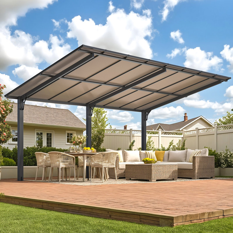 Pergola autoportante pour terrasse, H 97,20 po x l 187,20 po x P 120 po