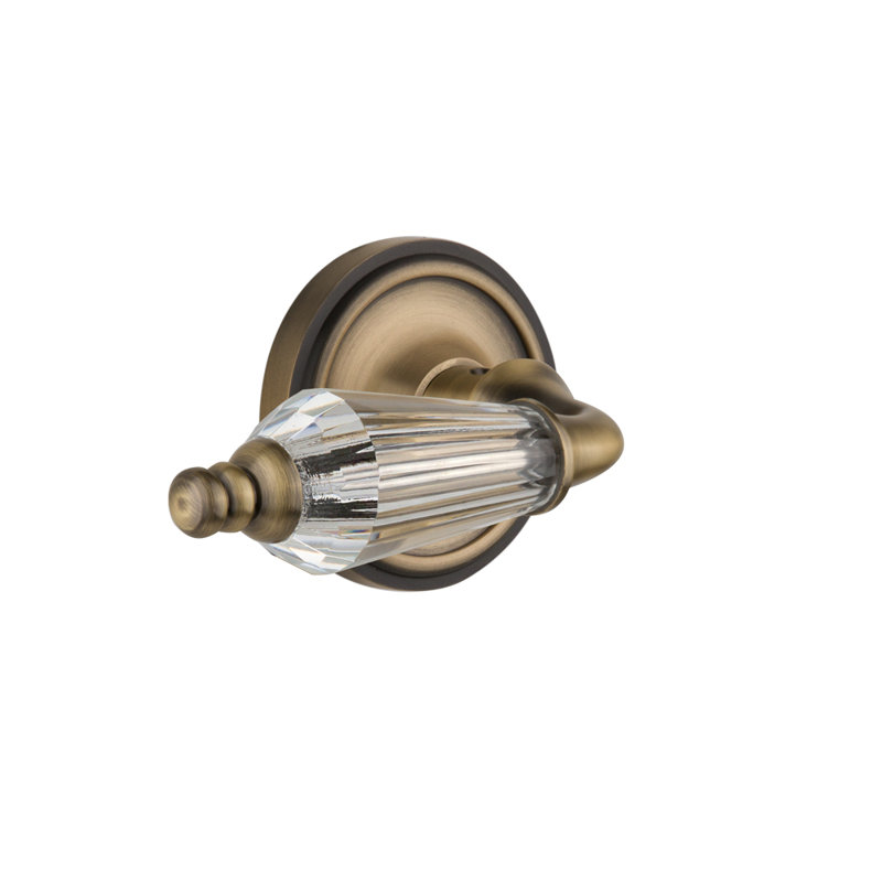 Classic Rosette Passage (Hall & Closet) with Parlour Lever, Antique Brass, 2.75"