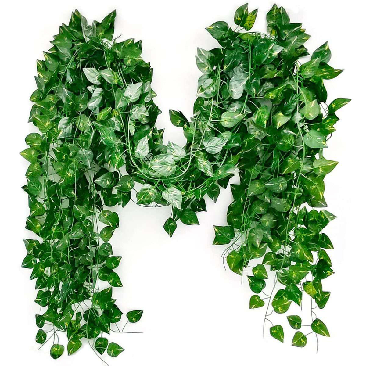 Artificial Hanging Wall Plants 3.6ft Fake Ivy Vines Green Leaves Room Decor  Home Garden Wedding Party Indoor Outdoor Decorations, 4 Pcs (Basket Not